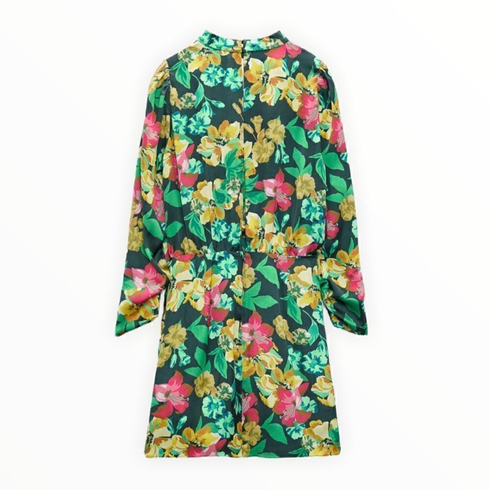 ZARA | Multicolored | FLORAL PRINT DRESS - Picture 3 of 11